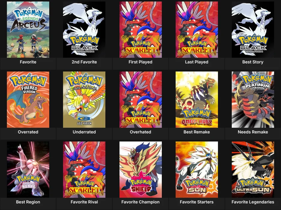 Pokémon Mainline Games