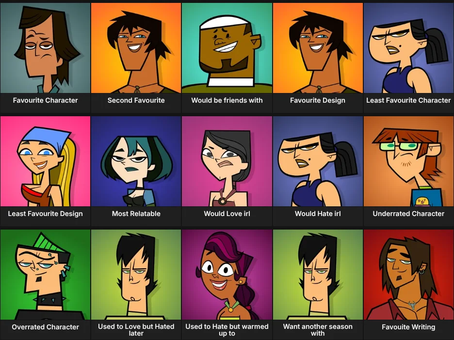 Total Drama Gen 1 Characters Opinions