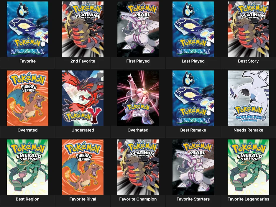 Pokemon Mainline Games