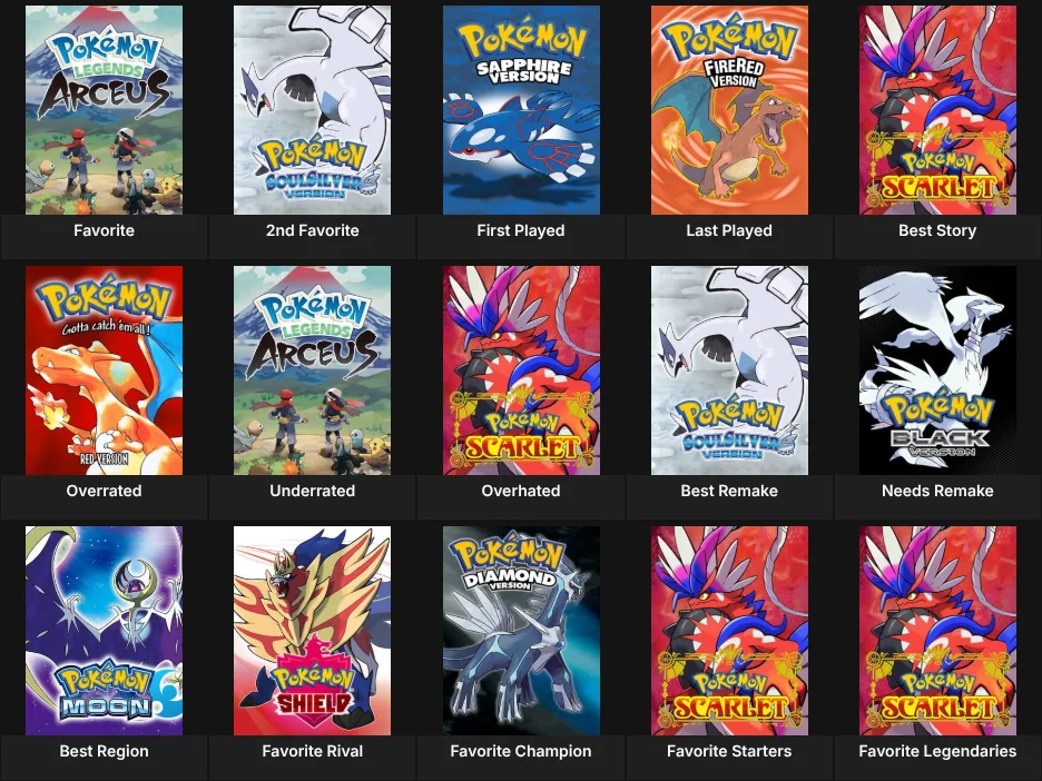 Pokemon Mainline Games