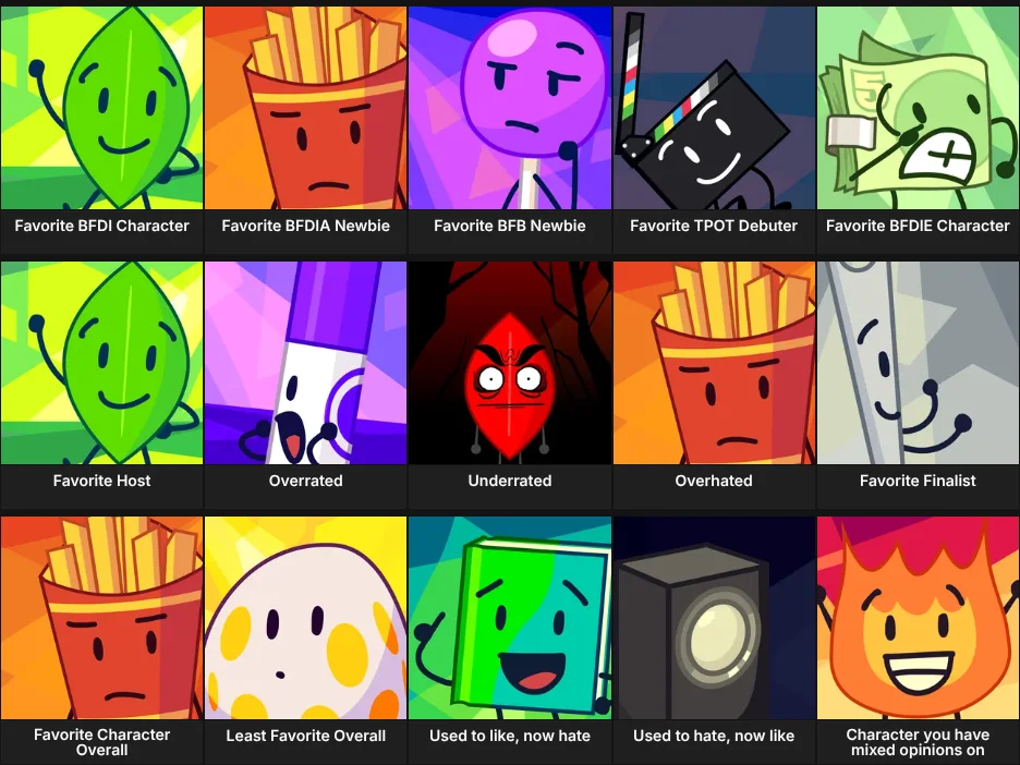 BFDI Characters
