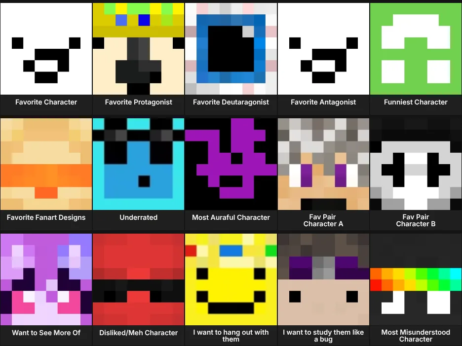 Unstable Universe Bingo Sheet