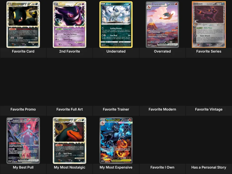 About Me: Pokemon Cards