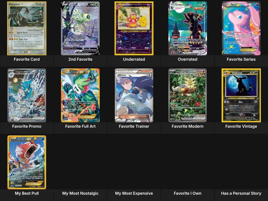 About Me: Pokemon Cards