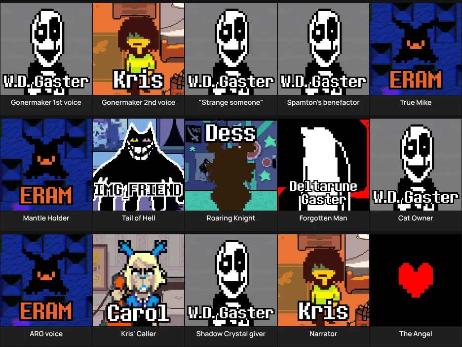 Deltarune Mystery characters