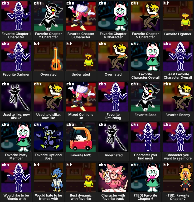 About Me: Deltarune Characters
