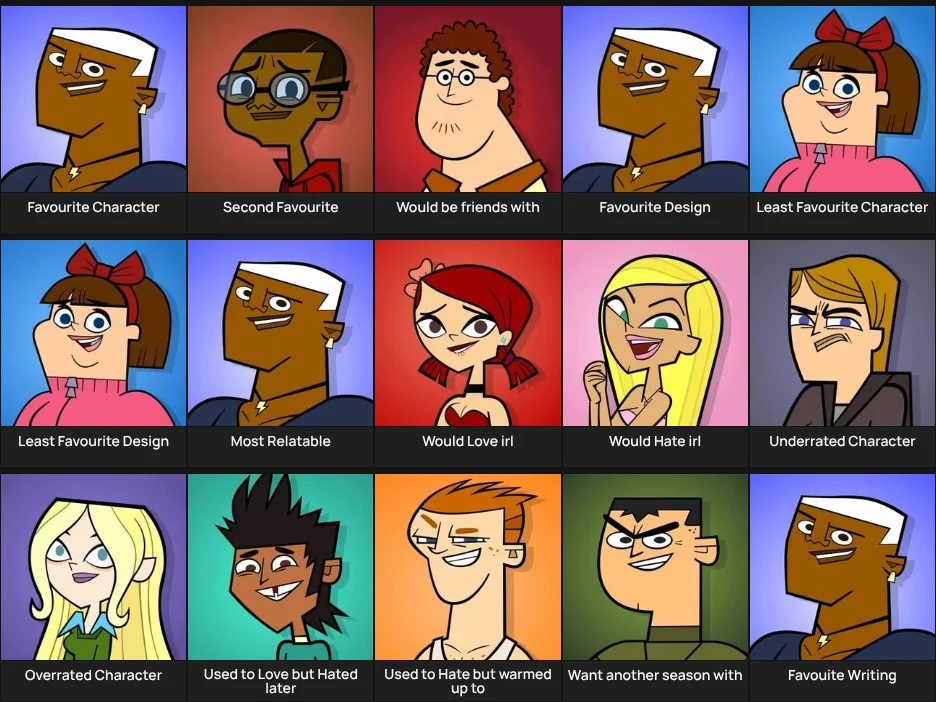Total Drama Gen 1 Characters Opinions