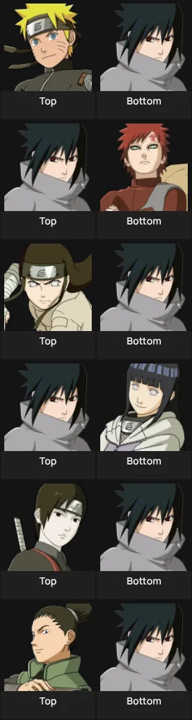 Naruto fav Sasuke ships