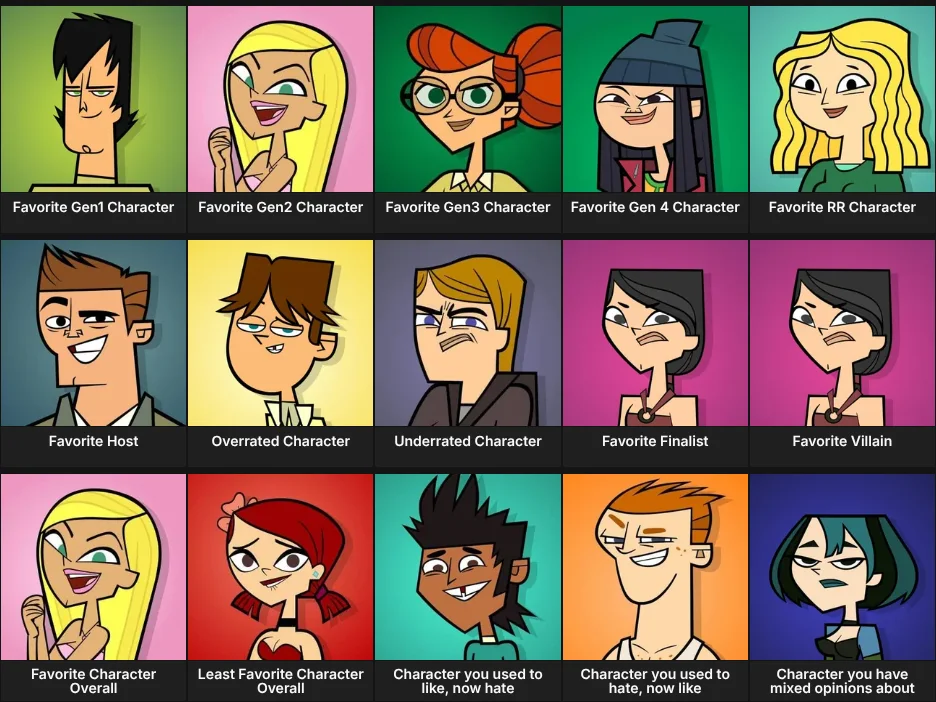 Total Drama + RR Characters