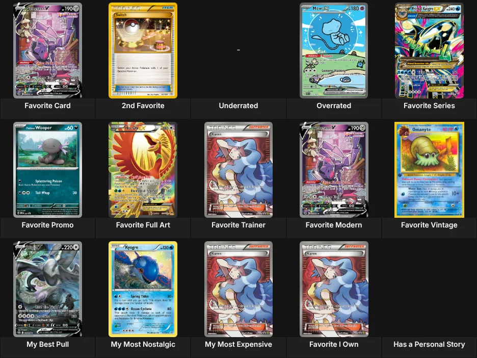 About Me: Pokemon Cards