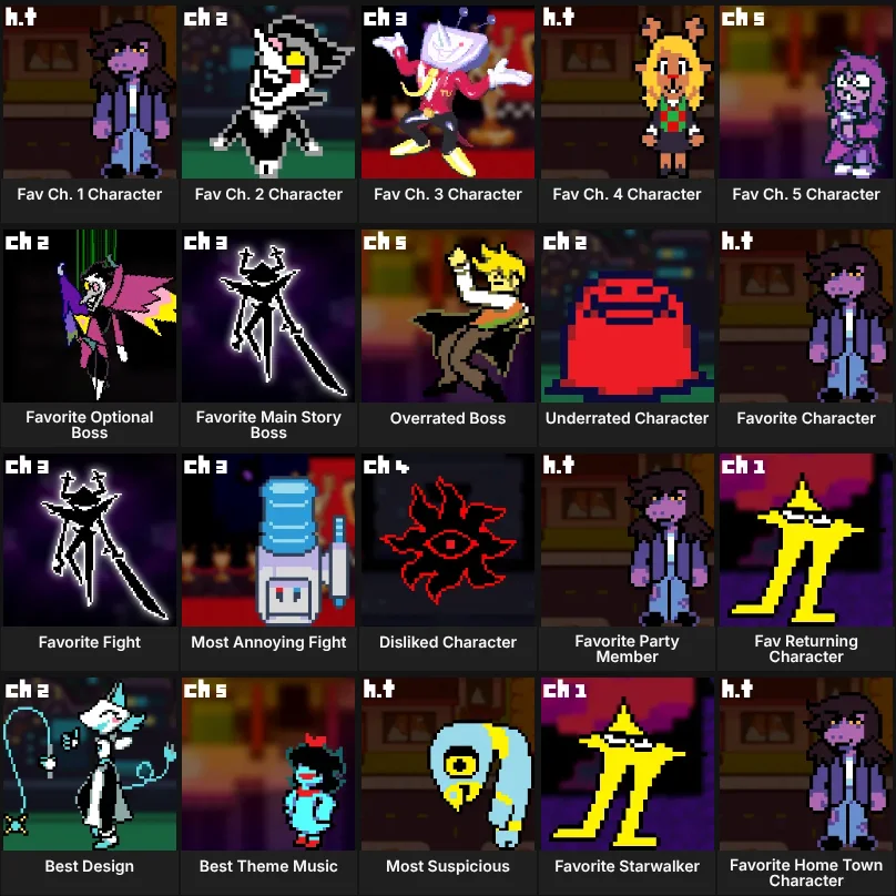 Deltarune Character Grid