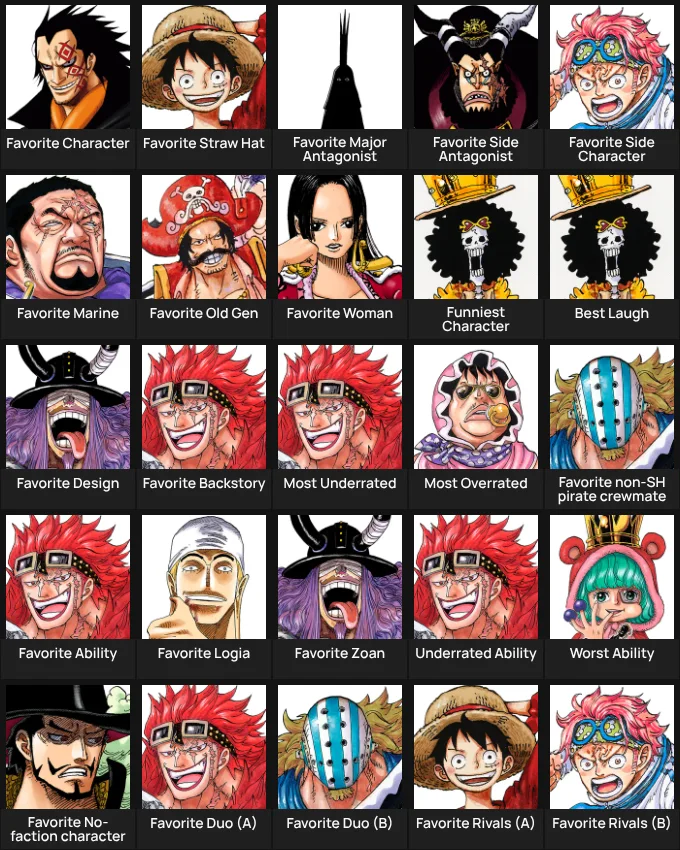 One Piece characters (5x5)