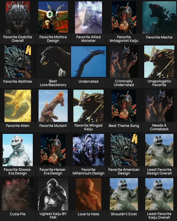 Godzilla monsters