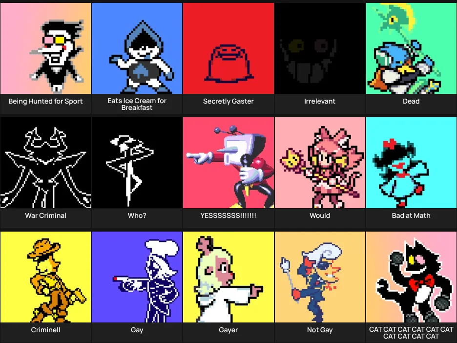 DELTARUNE CATERGORIES
