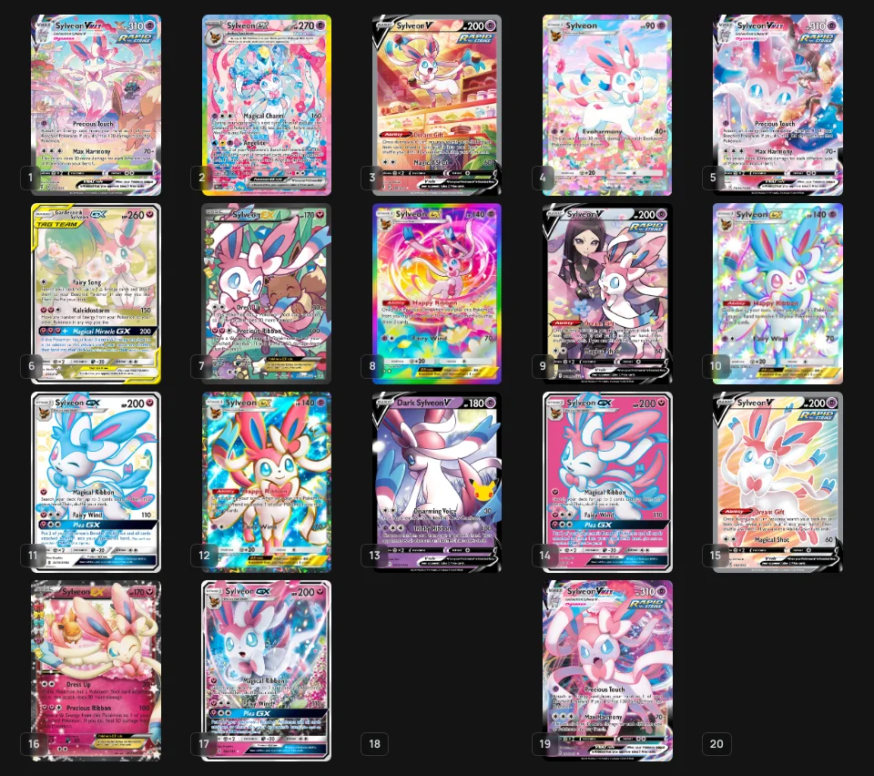 My Top 20 Sylveon Artwork Cards