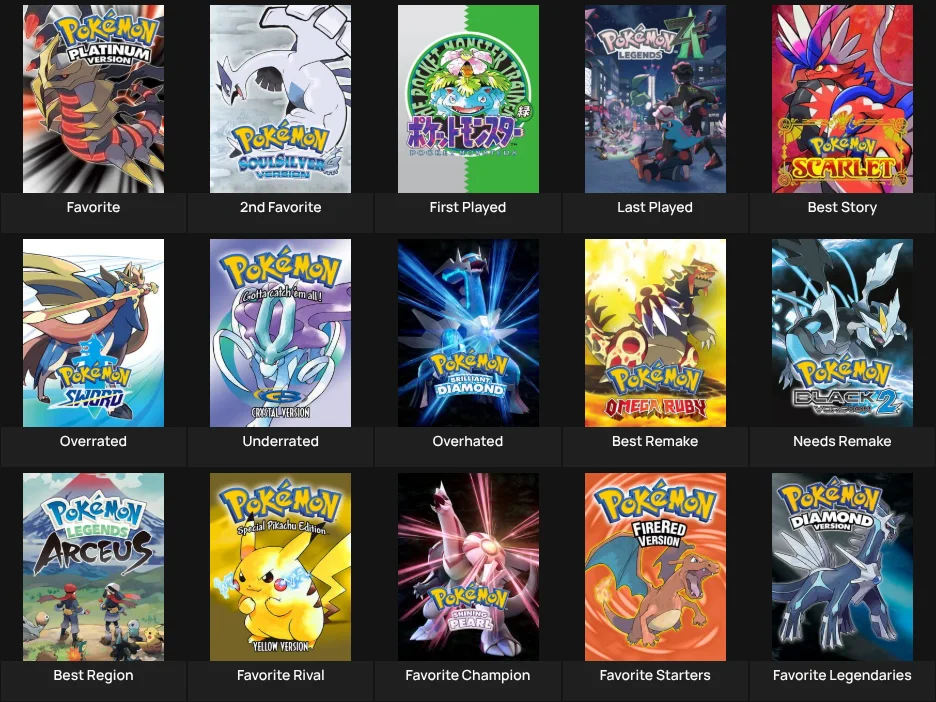 Pokemon Mainline Games