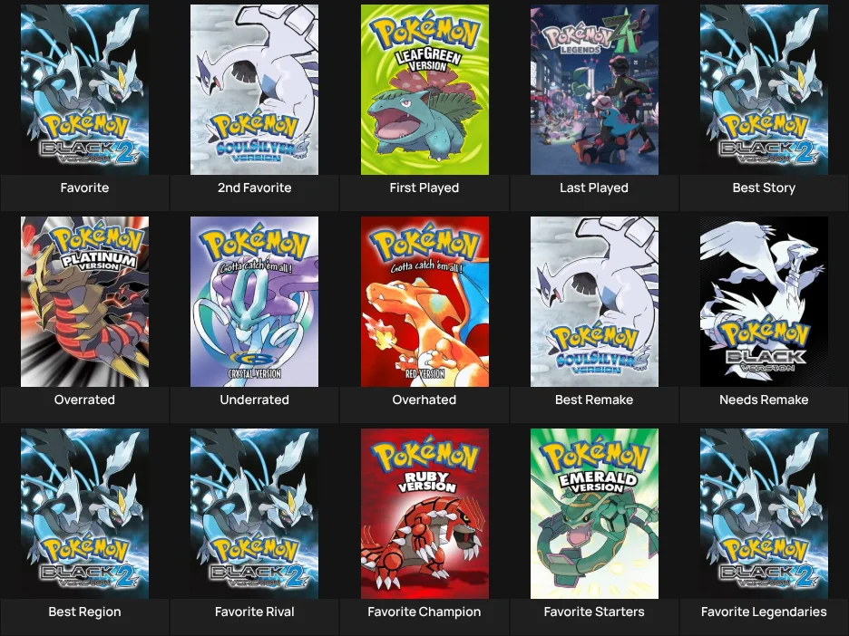 Pokémon Mainline Games