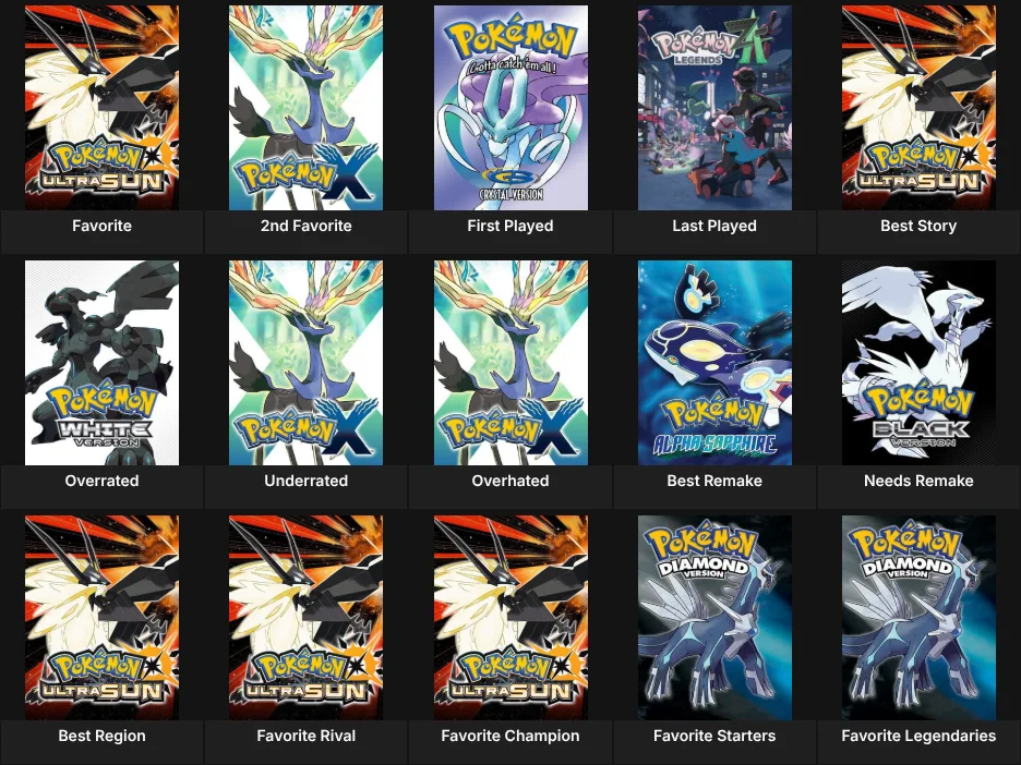 Pokemon Mainline Games