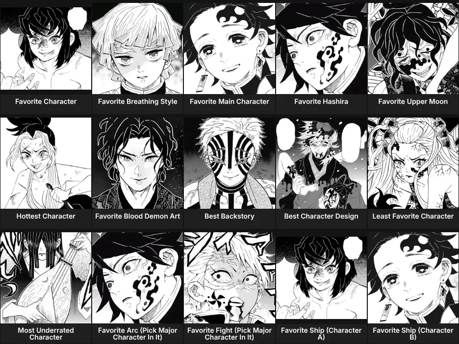 KIMETSU NO YAIBA: CHARACTERS