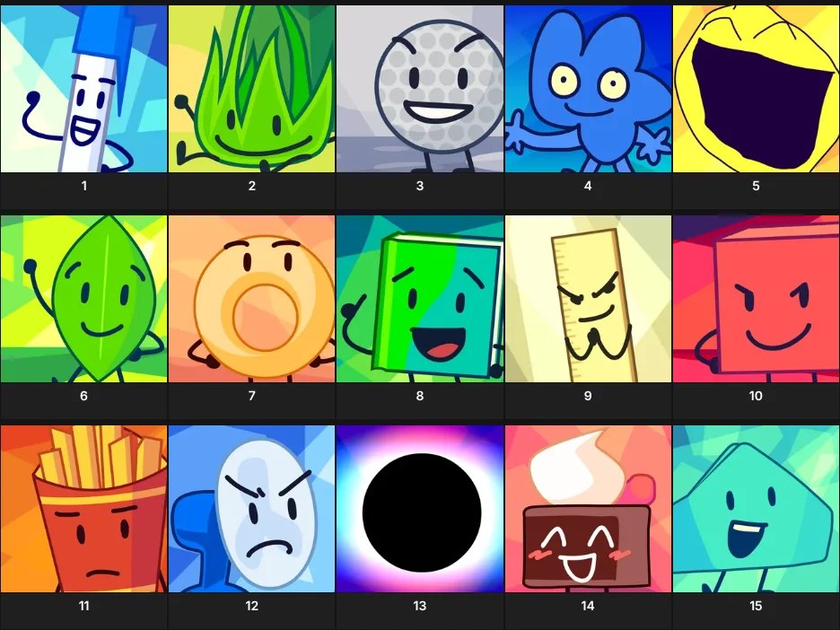 My Top 15 Favorite BFDI Characters