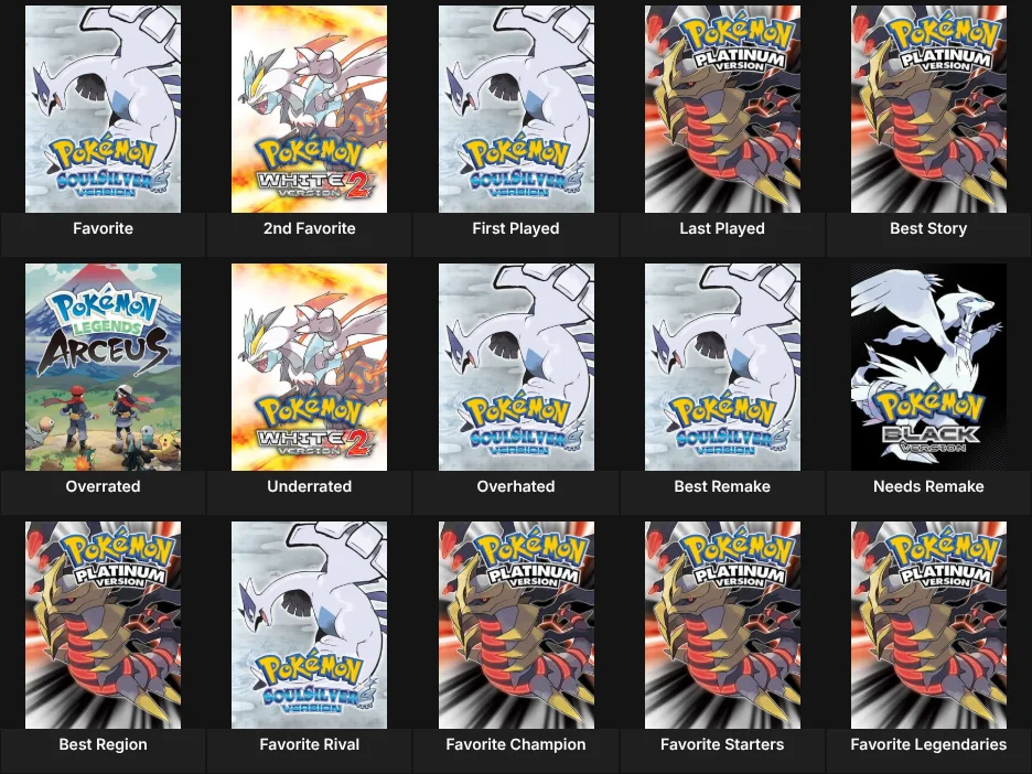 Pokemon Mainline Games