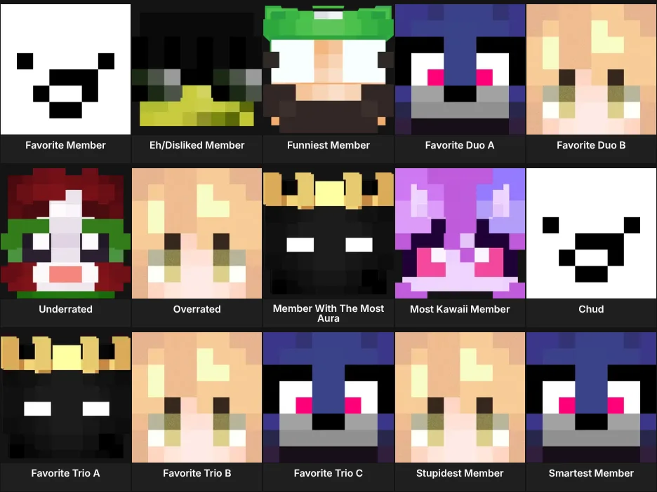 Strength SMP Bingo Sheet