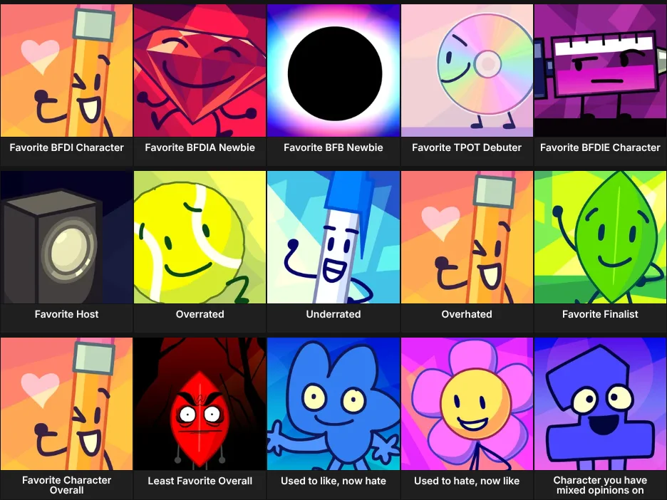 BFDI Characters