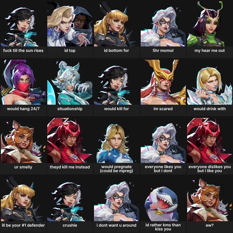 what id do with marvel rivals characters