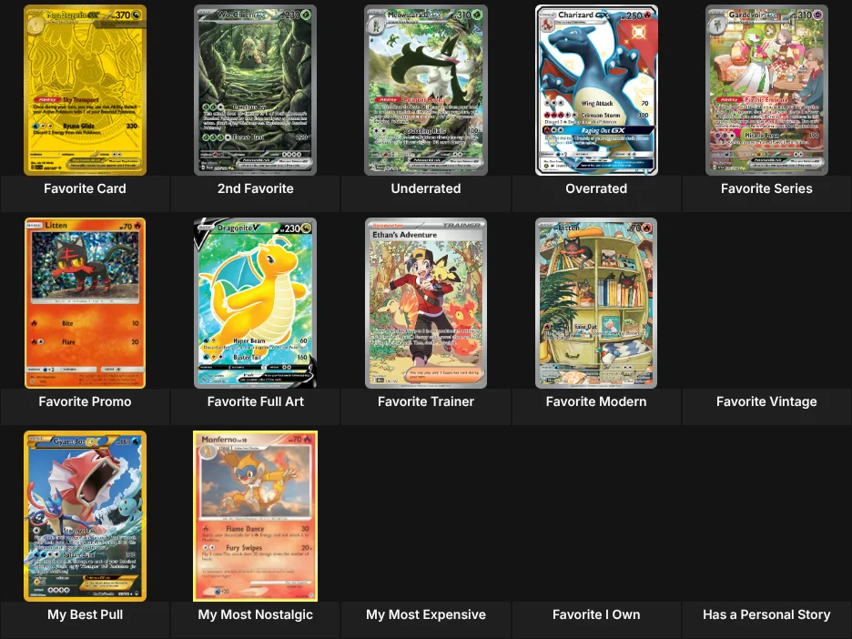 About Me: Pokemon Cards