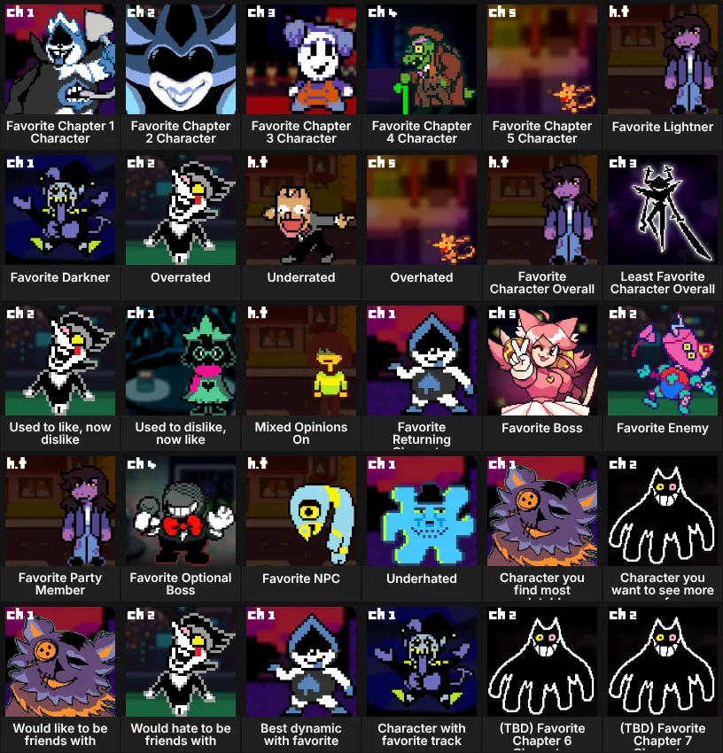 About Me: Deltarune Characters