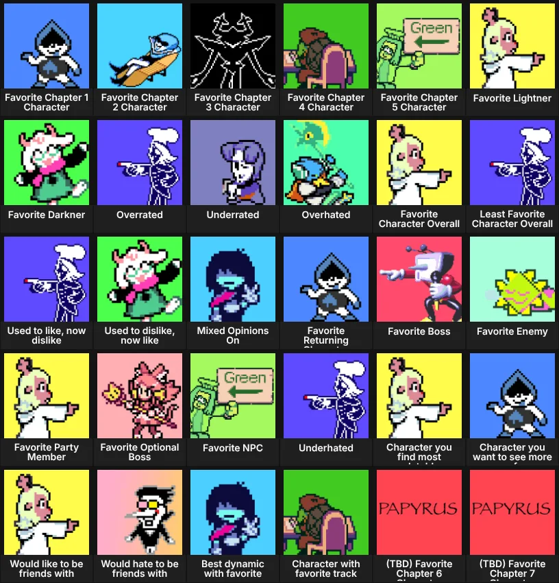 About Me: Deltarune Characters