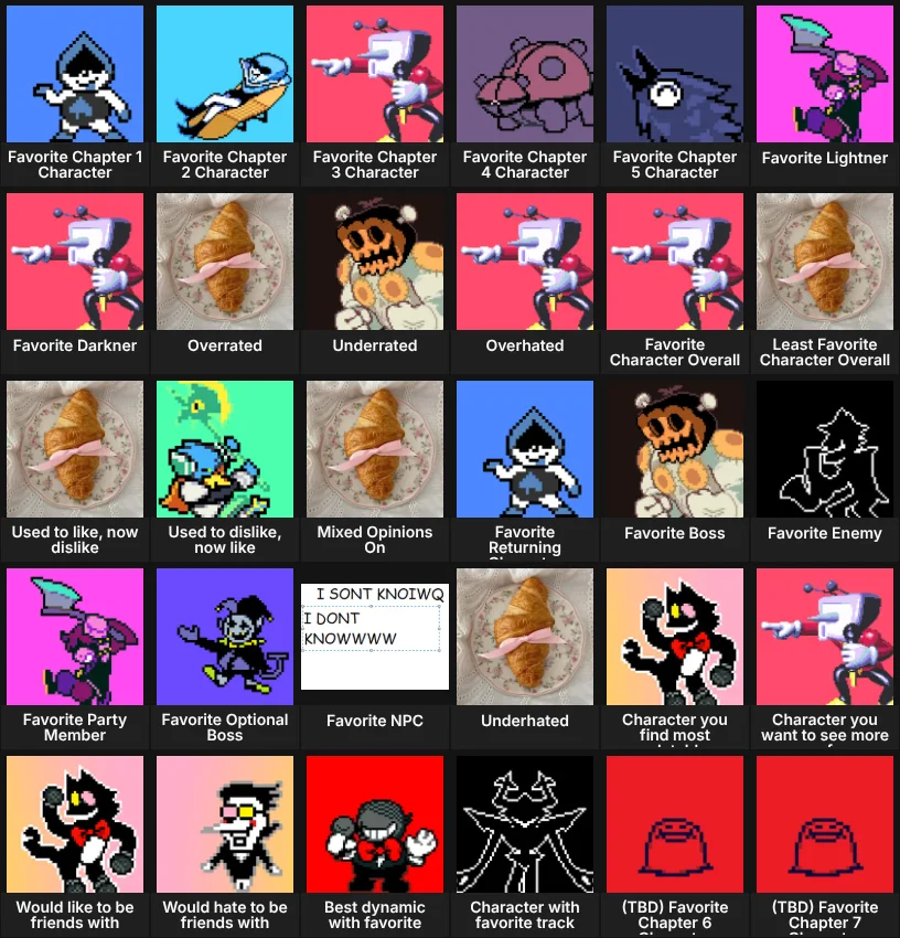 About Me: Deltarune Characters