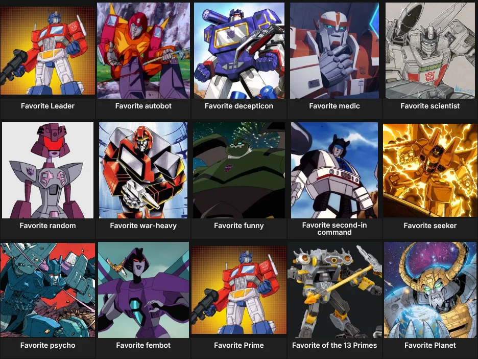 Favorite Transformers