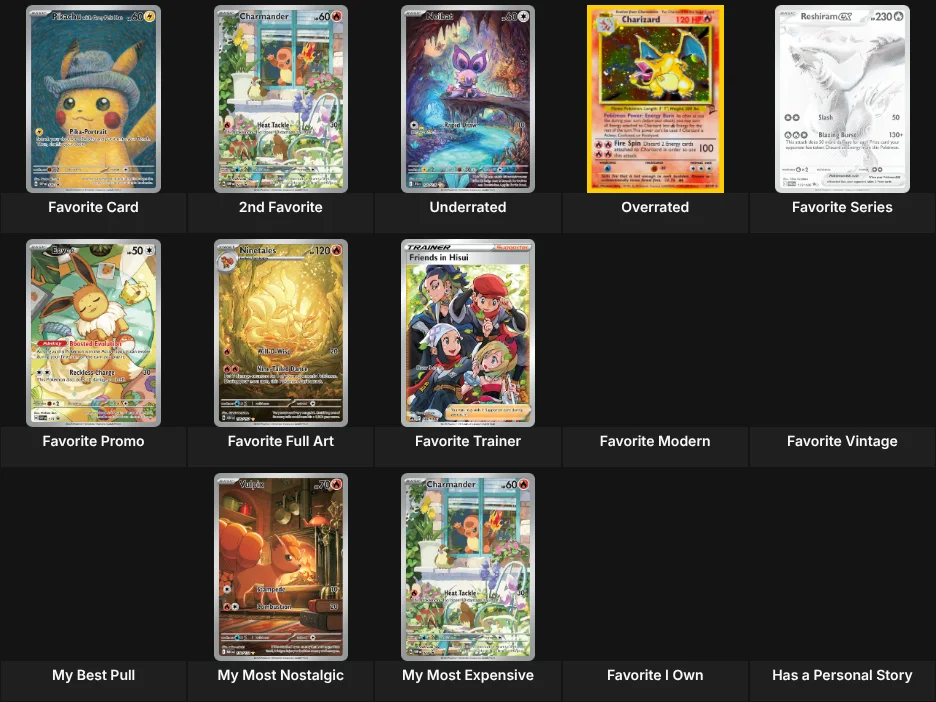About Me: Pokemon Cards