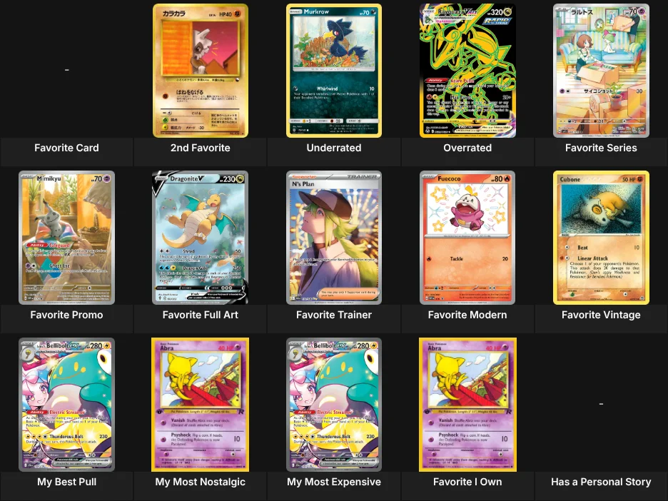 About Me: Pokemon Cards