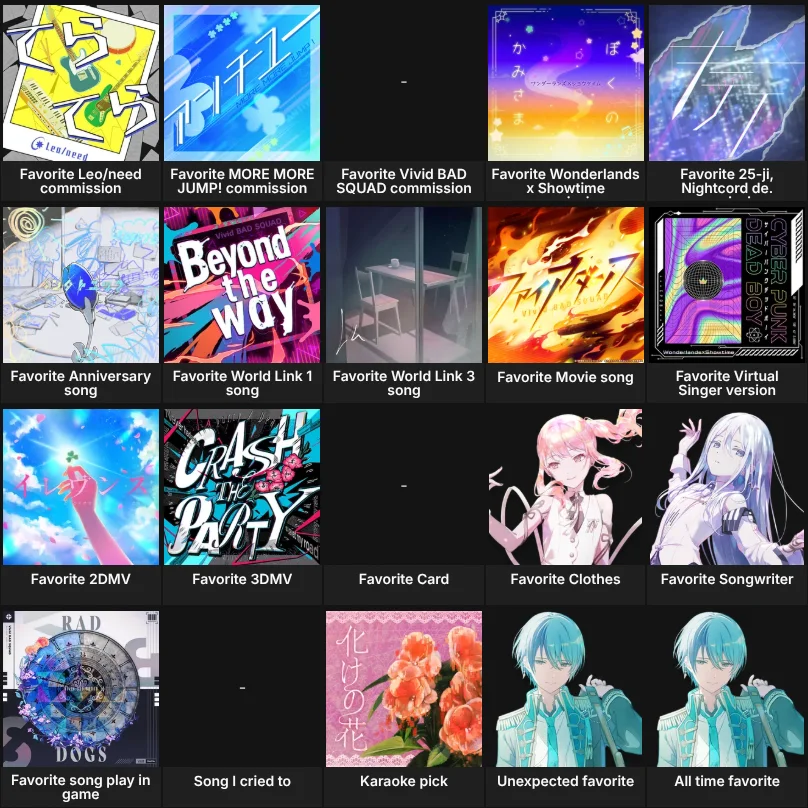 My Project Sekai Commission Songs
