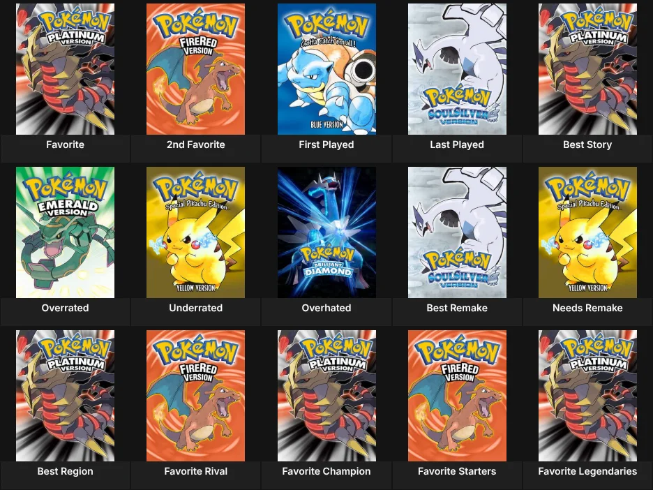 Pokemon Mainline Games