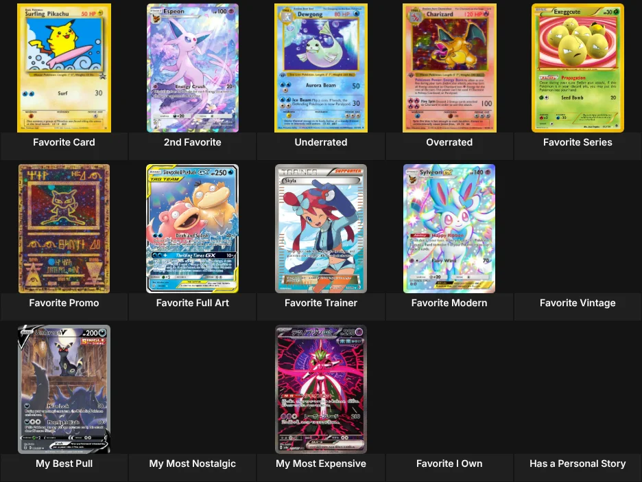 About Me: Pokemon Cards