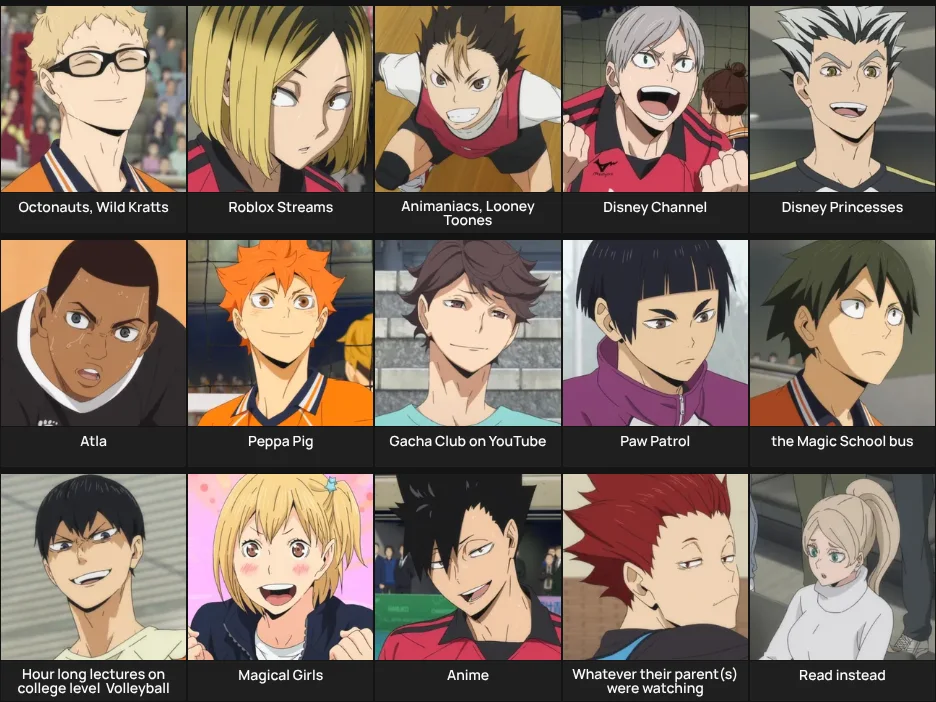 What They Watched as Kids- Haikyu