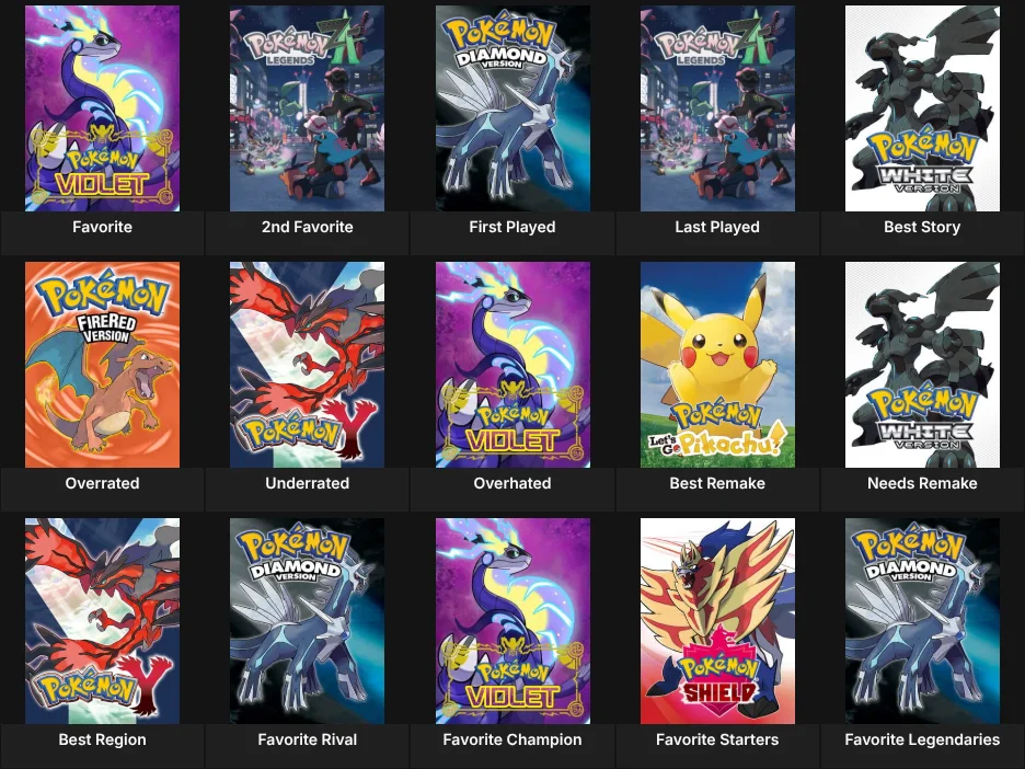 Pokemon Mainline Games