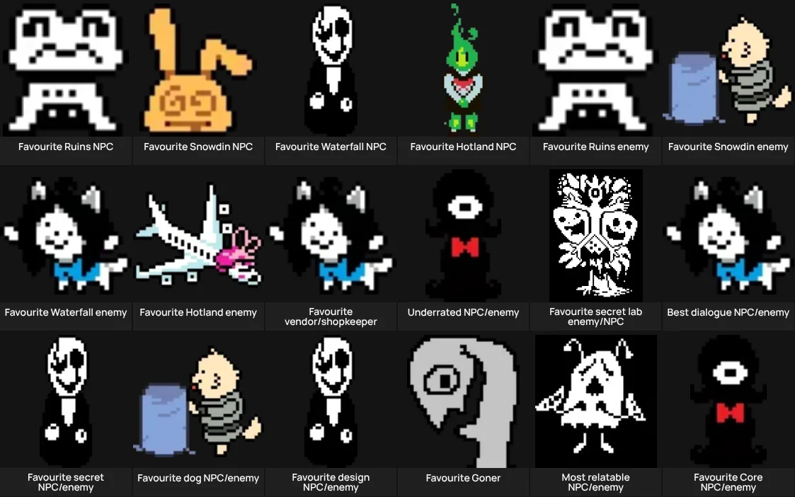 Undertale NPCs/enemies