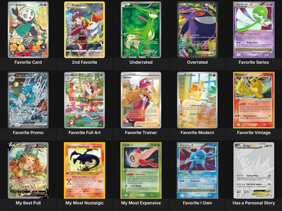 About Me: Pokemon Cards
