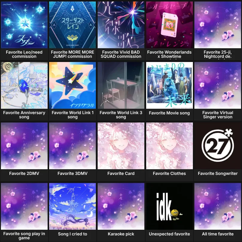 My Project Sekai Commission Songs