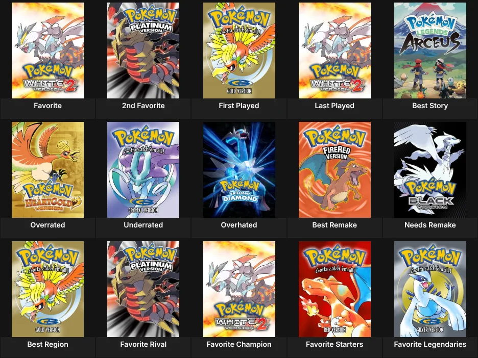 Pokemon Mainline Games