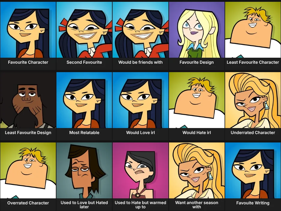 Total Drama Ridonculous Race Characters Opinions