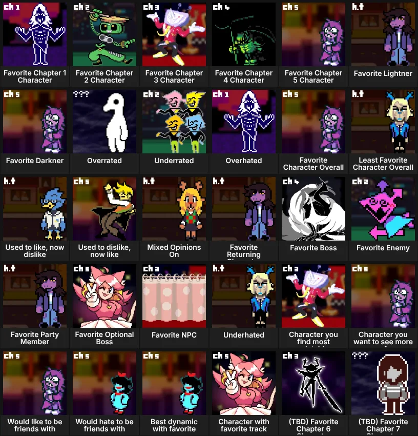 About Me: Deltarune Characters