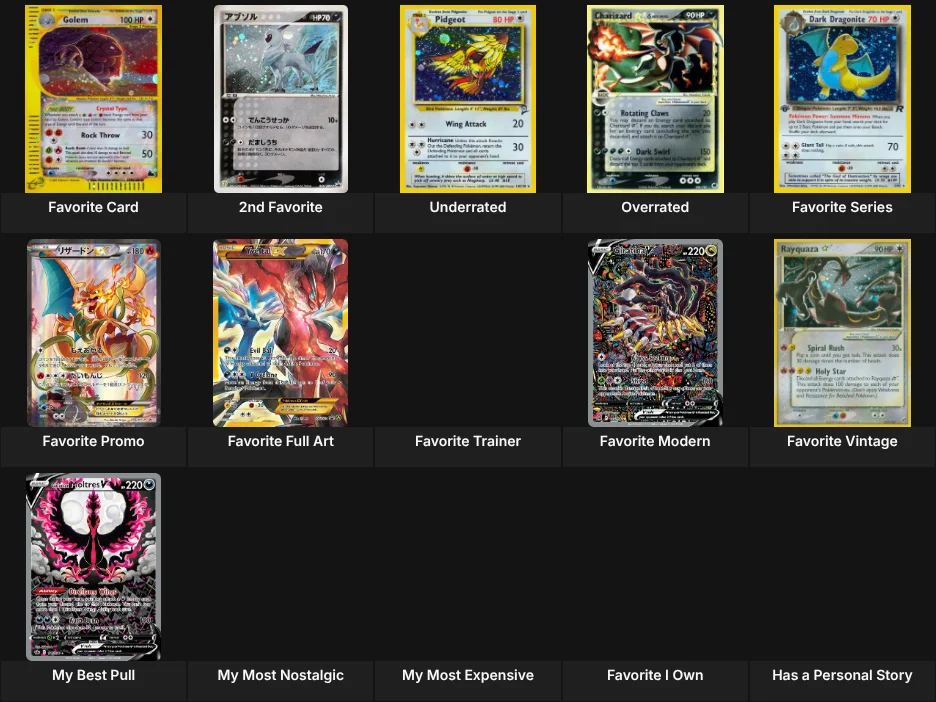 About Me: Pokemon Cards