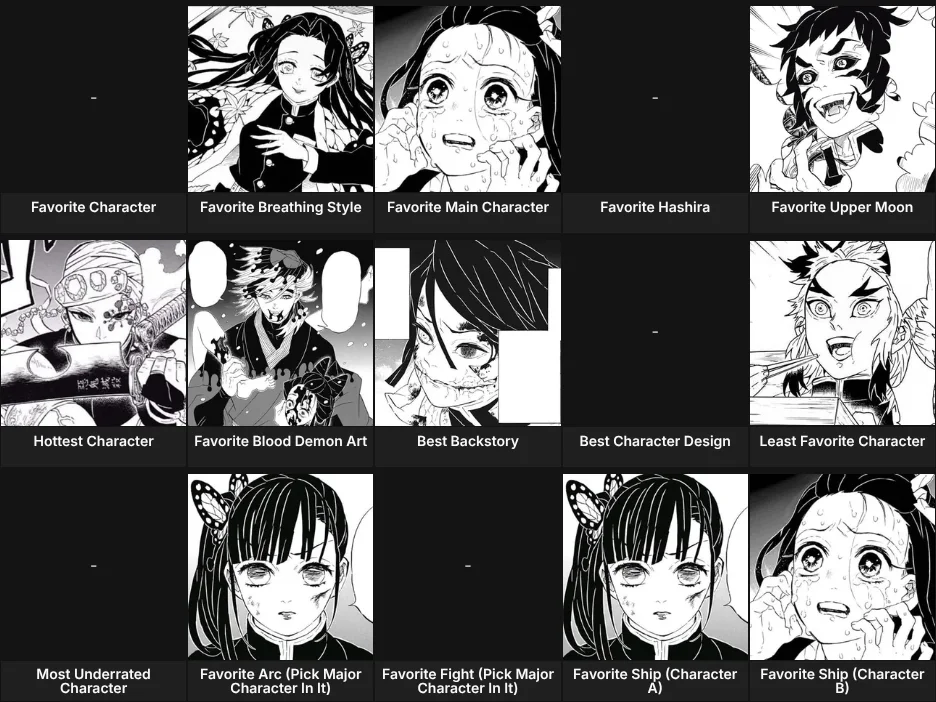KIMETSU NO YAIBA: CHARACTERS