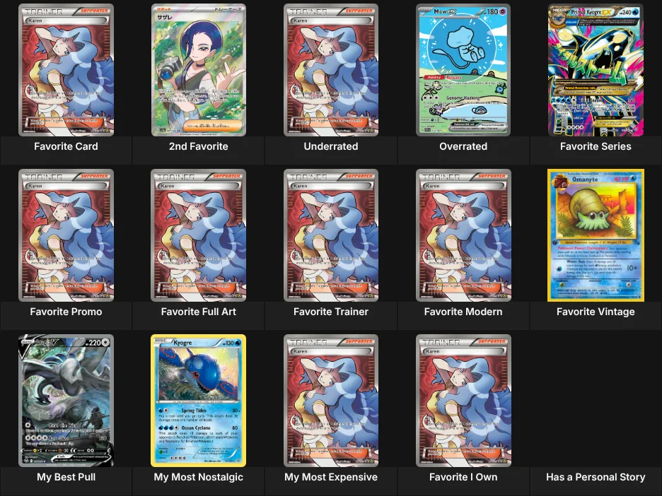 About Me: Pokemon Cards