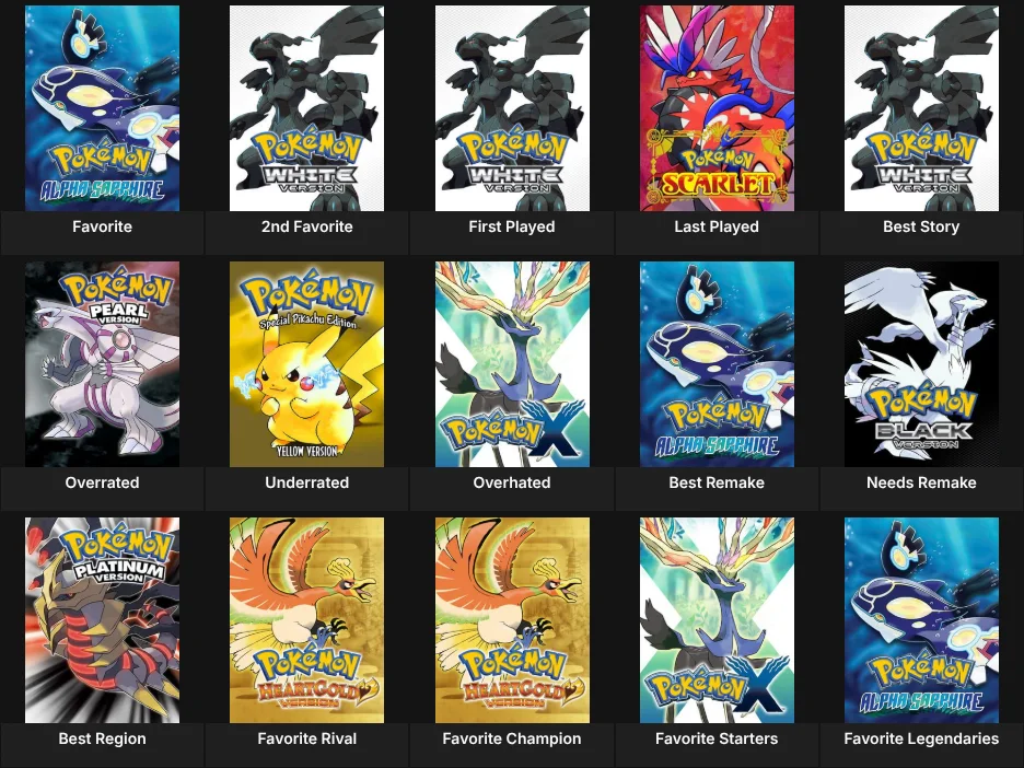 Pokemon Mainline Games